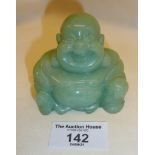 Chinese carved jade laughing buddha, approx. 2.5" high