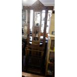 Pine hallstand with mirror-back and glove drawer