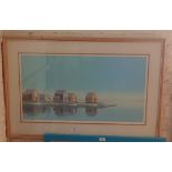Keith Reynolds colour print of "Quiet Harbour", signed and with COA verso, image size 16" x 30",