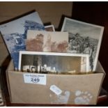 Small box of postcards, WW1 era, inc. British and German military, approx. 100