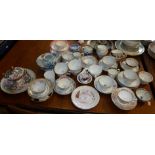 Large collection of assorted English porcelain tea bowls, saucers and others
