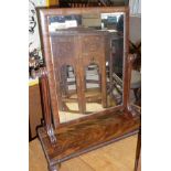 19th c. flame mahogany dressing table mirror