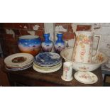Large quantity of assorted china, inc. jug and basin, jardiniere and plates