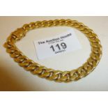 14ct gold curb link bracelet (hallmarked), maker JR, approx weight 24g