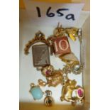 Various bracelet charms inc. a 9ct gold bee and emergency 10 shilling note box, gold and other