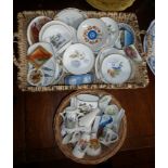 Assorted Goss china, china pin trays and spoons, inc. Royal Worcester and Wedgwood