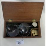 Cased set of apothecary's scales