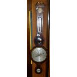 19th c. mahogany banjo barometer