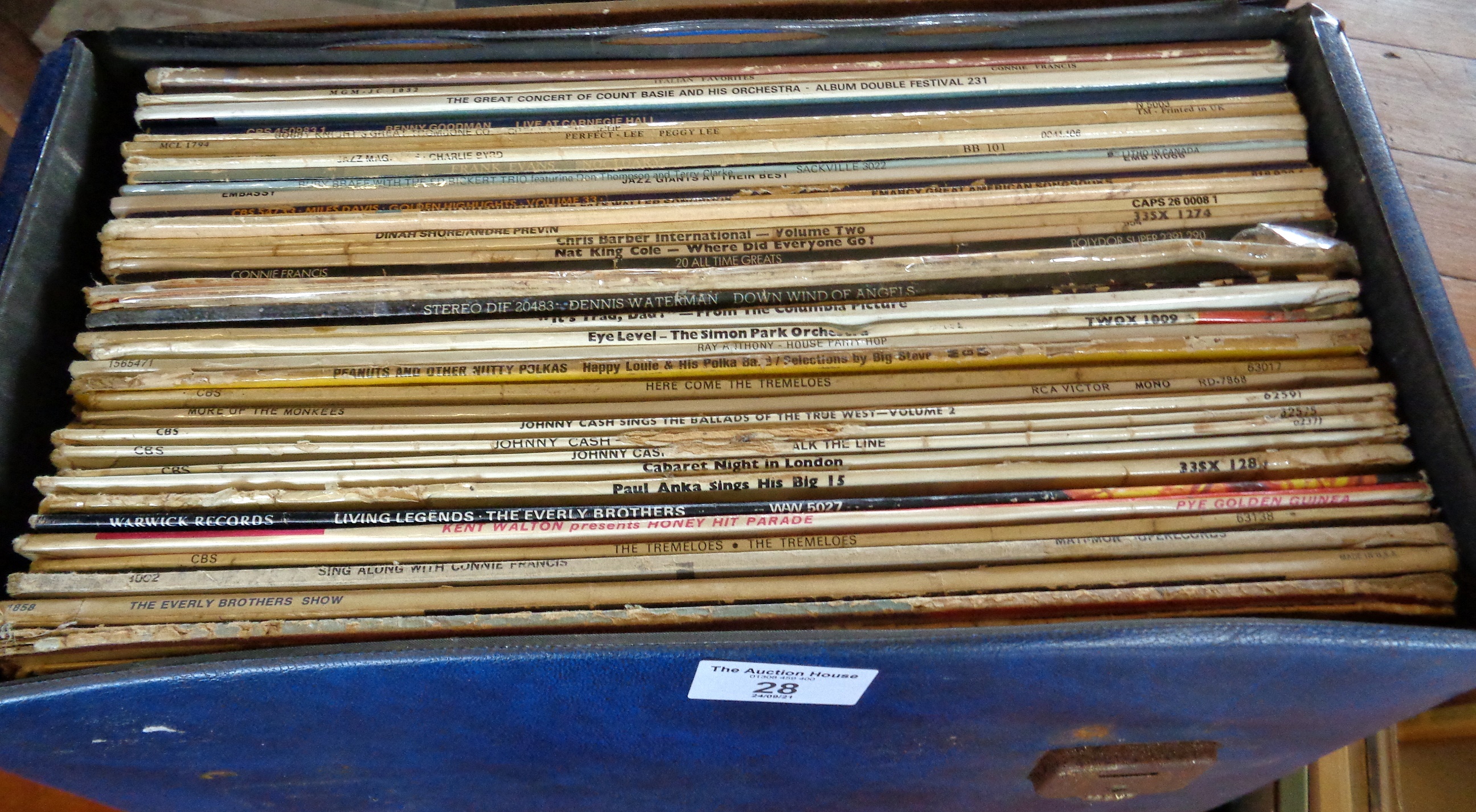 Case of vinyl LP's, c. 1950's and 1960's