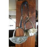 Pair of S. American silver-plated stirrups, c. 1880's