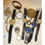 Antique and modern pocket and wrist watches, makers inc. Ariston, Limit, Genova, Swatch, Smiths,