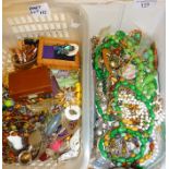 Large quantity of costume jewellery, some silver, Art Deco bead necklaces etc.