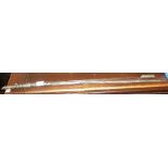 Old Indo-Persian niello style scabbard walking stick