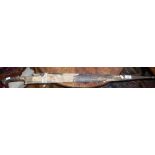 Tribal Art: Old Indian "Khyber" knife sidearm with wood scabbard (scabbard A/F)