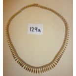 9ct gold collarette necklace, approx. 20g.