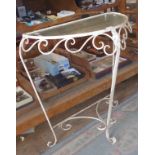 Wrought iron garden consul table