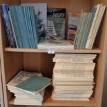 Large quantity of "Mariners Mirror", "The Naval Review", c.1970's and other naval books (2 shelves)