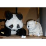 A Steiff (5405/30) Issy Cosy polar bear and a Merrythought Panda with label