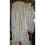 Vintage clothing: a Nigerian ceremonial cotton gown with crewel-work decoration and similar trousers