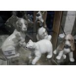 3 x Nao dog figures and a Royal Copenhagen - style polar bear