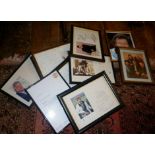 Signed and dedicated, framed photographs of Chris Tarrant, Michael Barrymore, Michael Aspel,