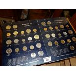 Two sets of the first three cards of the FAO World Food For All Money Collection coin set