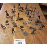 Assorted tin soldiers (flats) and figures