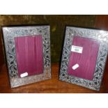 Pair of Arts & Crafts style Britannia silver photo frames by Paul Vernon Fitchie