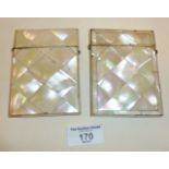 Two antique mother-of-pearl card cases