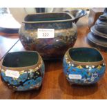 Pair of Chinese Cloisonné censers and a larger similar
