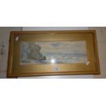 Victorian watercolour of a coastal scene by Robert Nottingham (b. 1900), signed and dated 1867,