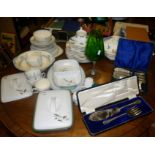 Denby Wheatsheaf, Alfred Meakin dinnerware etc, and fish eaters and servers