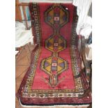 Handmade Iranian carpet runner, 12ft x 44in
