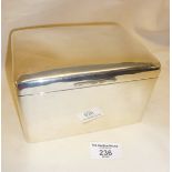 Large silver cigar box, hallmarked for Birmingham 1911, Arthur & John Zimmerman, total weight approx