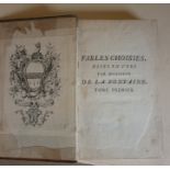 FABLES CHOISIES MISES EN VERS PAR MONSIEUR DE LA FONTAINE TOME PREMIER - 1st Edition 1759 - hardback