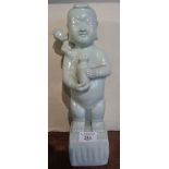 Large Chinese white figure of a boy, 35cm (restoration)