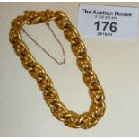 18ct gold chain link bracelet, approx. 14g. and 7" long