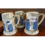 Three Royal Doulton Nightwatchman series ware tankards D.4746