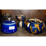 Four Victorian pottery tobacco jars