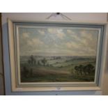 Clive Richard BROWNE (1901-1991) oil on panel landscape titled verso "Wolds at Swinhope", signed