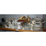 Quantity of assorted china and glass including Grindley tureens and platters, figurines etc