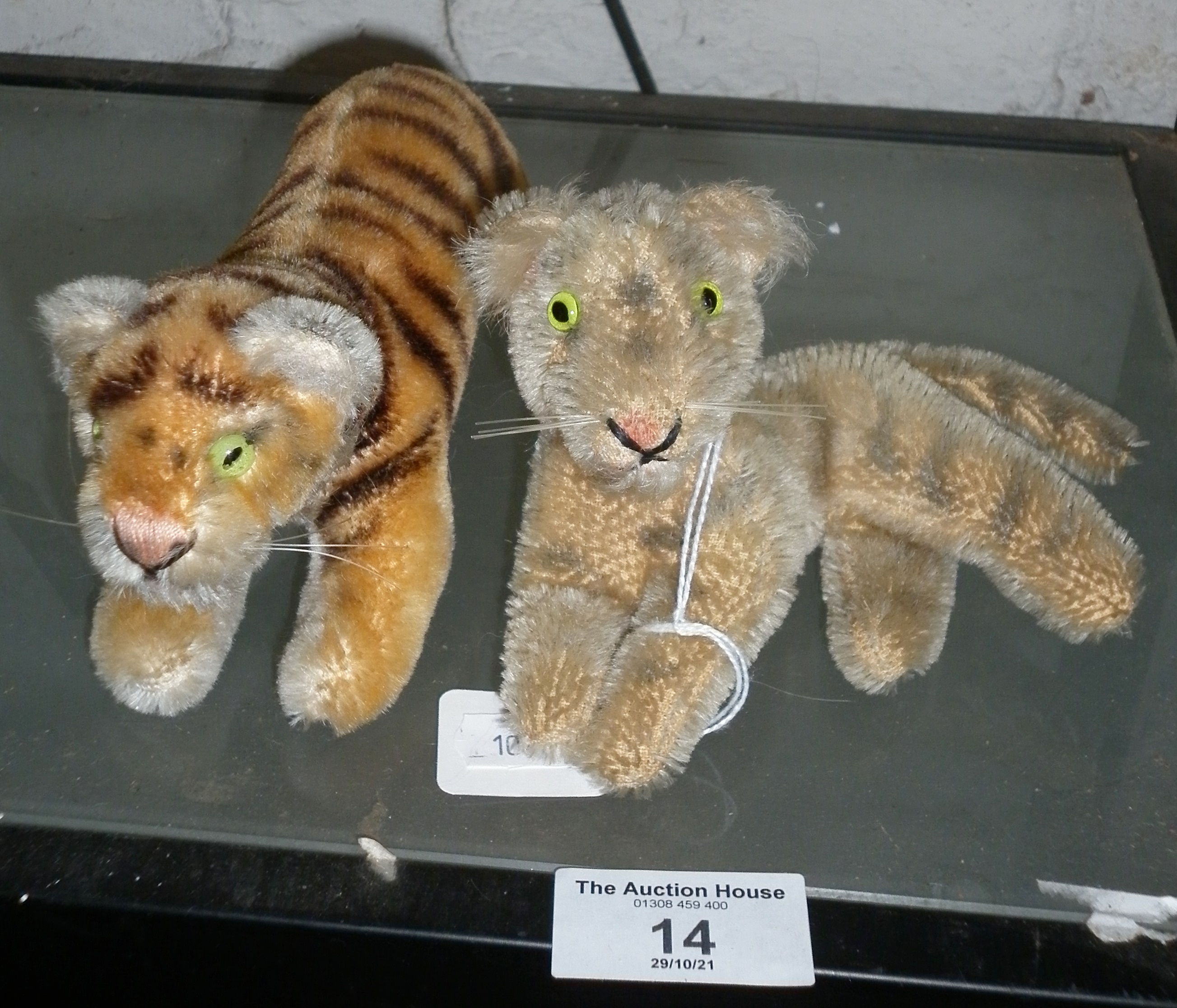 Steiff Tiger (running cub) 1960s and another, maker unknown