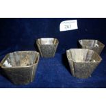 Four Chinese Pak Tong metal wine cups