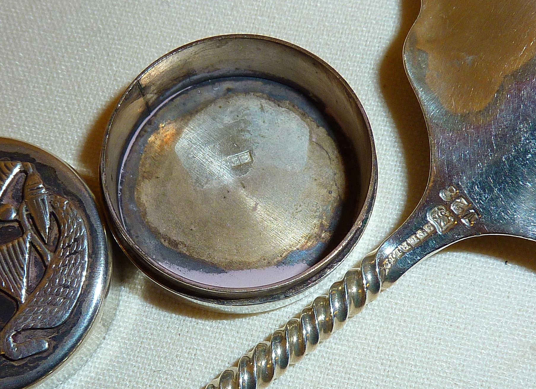 Silver plate and white metal spoons and other cutlery, including one larger spoon with twisted - Image 2 of 2