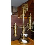 Large brass antique style table lamp