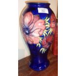 Large William Moorcroft "Anemone" vase, 12.5" tall