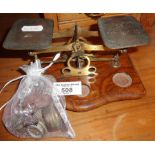 Victorian brass letter scales and weights