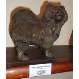 Victorian bronze figure of a chow chow dog (repaired leg)