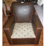 1930's child's rexine upholstered armchair