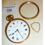 9ct gold pocket watch marked as Kemp Bros. to enamel face (A/F), total weight 43g.